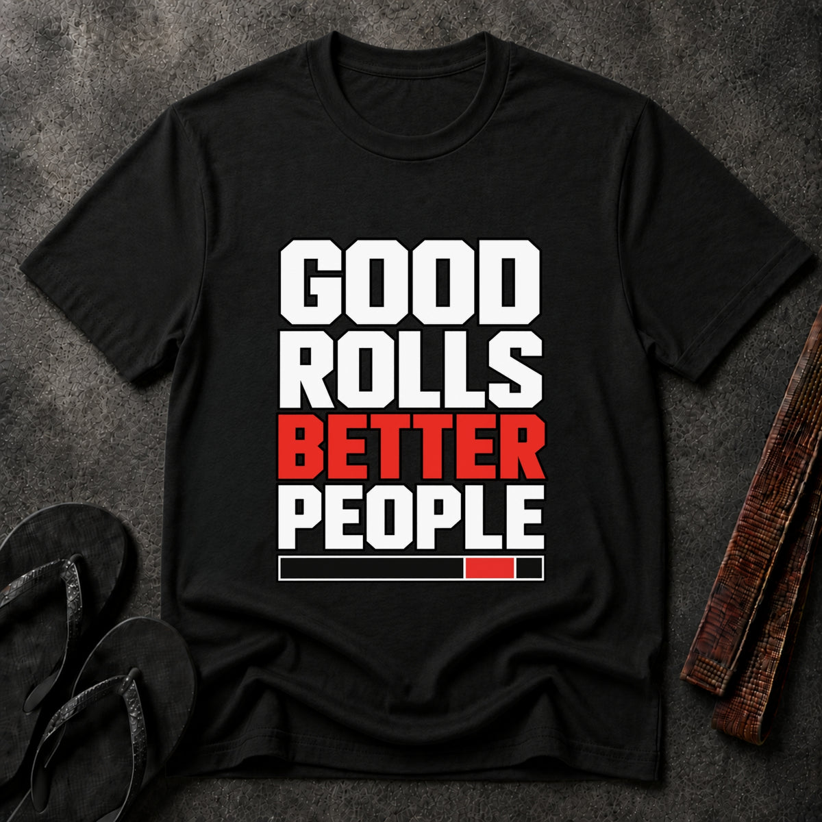 Good Rolls Black Belt T‑Shirt